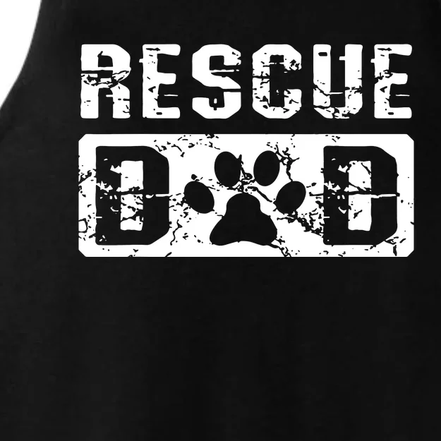 Rescue Dad Animal Activist Dog Lover Pet Owner Rescuer Dad Ladies Tri-Blend Wicking Tank