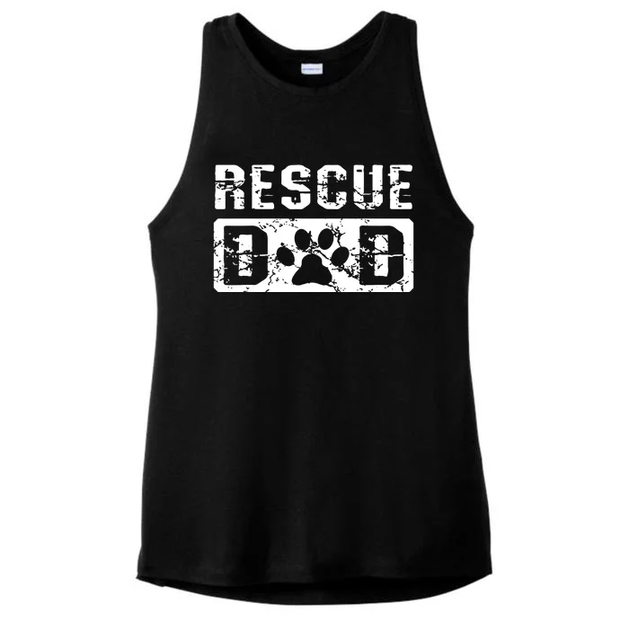 Rescue Dad Animal Activist Dog Lover Pet Owner Rescuer Dad Ladies Tri-Blend Wicking Tank