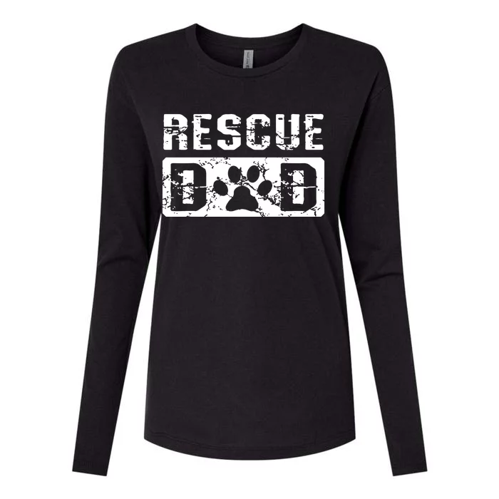 Rescue Dad Animal Activist Dog Lover Pet Owner Rescuer Dad Womens Cotton Relaxed Long Sleeve T-Shirt