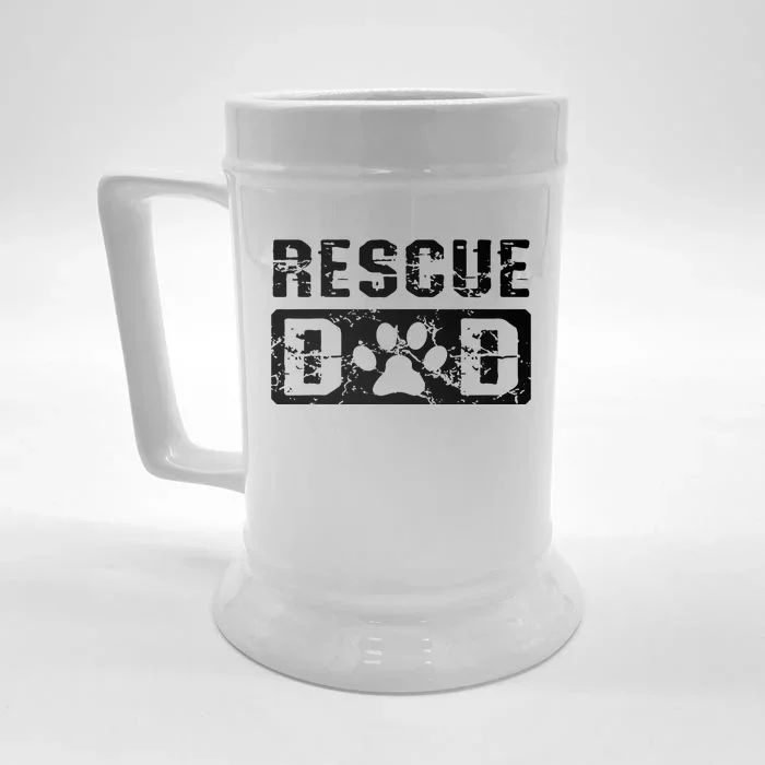 Rescue Dad Animal Activist Dog Lover Pet Owner Rescuer Dad Front & Back Beer Stein