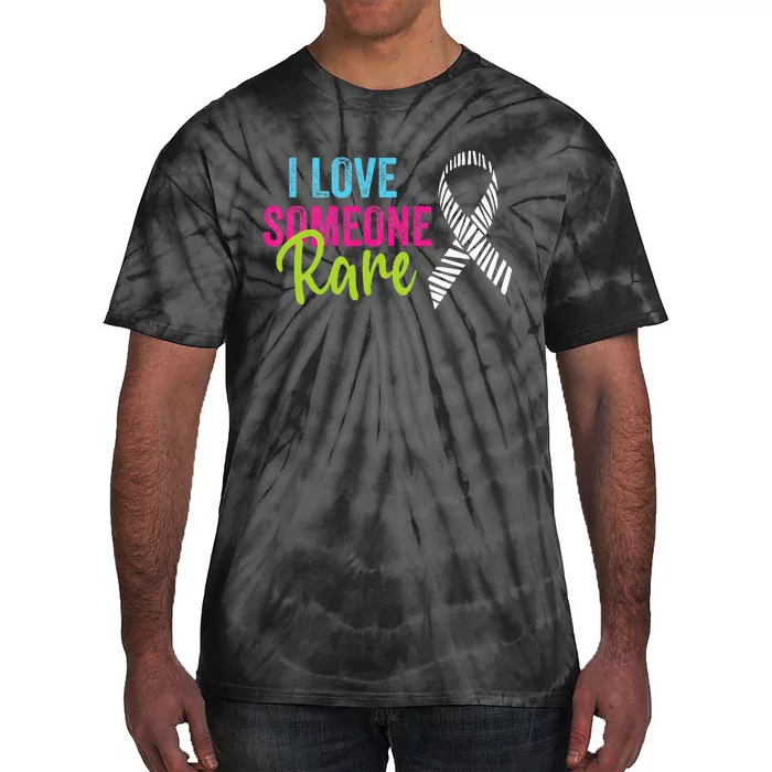 Rare Disease Awareness Zebra Ribbon I Love Someone Rare Tie-Dye T-Shirt