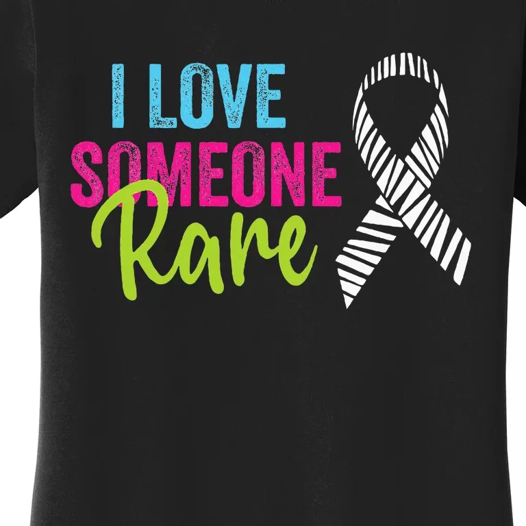 Rare Disease Awareness Zebra Ribbon I Love Someone Rare Women's T-Shirt