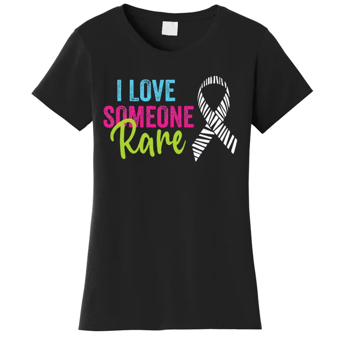 Rare Disease Awareness Zebra Ribbon I Love Someone Rare Women's T-Shirt