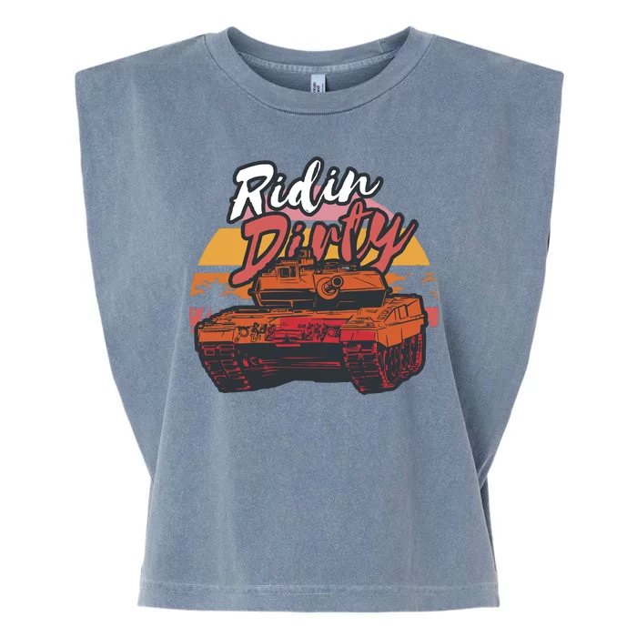 Ridin Dirty Army Garment-Dyed Women's Muscle Tee