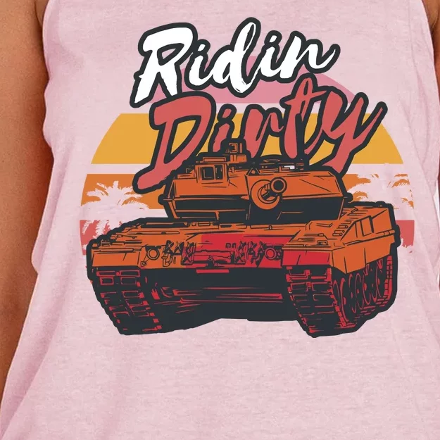 Ridin Dirty Army Women's Knotted Racerback Tank