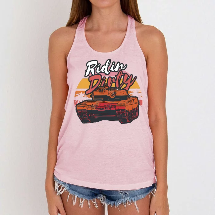 Ridin Dirty Army Women's Knotted Racerback Tank