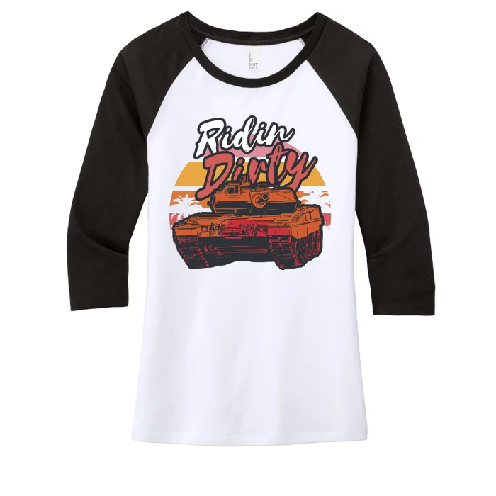 Ridin Dirty Army Women's Tri-Blend 3/4-Sleeve Raglan Shirt