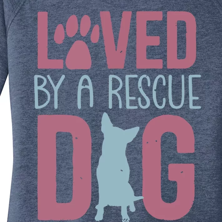 Rescue Dog Animal Adoption Rescue Dog Foster Lover Women's Perfect Tri Tunic Long Sleeve Shirt