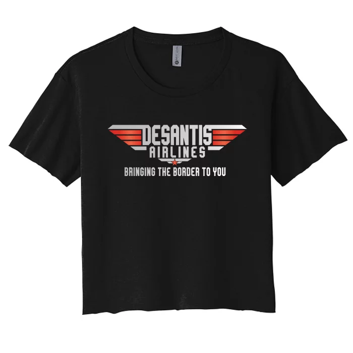 Ron DeSantis Airlines Top DeSantis Airlines Funny Meme Women's Crop Top Tee