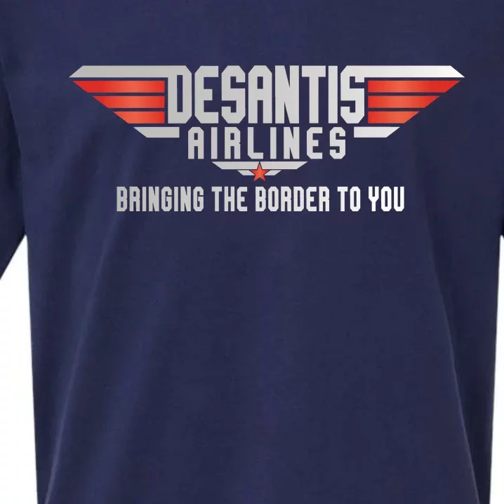 Ron DeSantis Airlines Top DeSantis Airlines Funny Meme Sueded Cloud Jersey T-Shirt