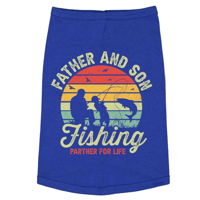 Retro Dad And Son Fishing Partners For Life Fathers Day Gift Doggie Tank