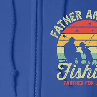 Retro Dad And Son Fishing Partners For Life Fathers Day Gift Full Zip Hoodie