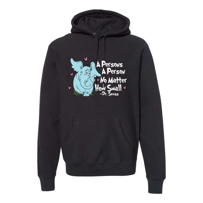 Reading Day A Persons A Person No Matter How Small Funny Teacher Premium Hoodie