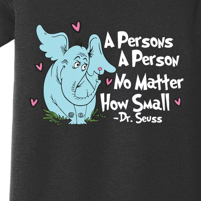 Reading Day A Persons A Person No Matter How Small Funny Teacher Baby Bodysuit