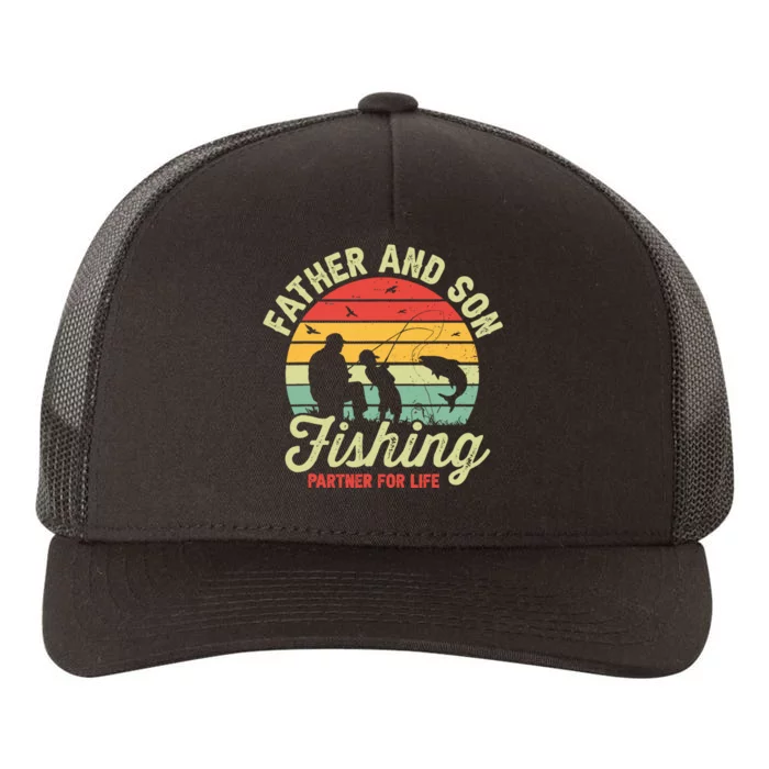 Retro Dad And Son Fishing Partners For Life Fathers Day Yupoong Adult 5-Panel Trucker Hat