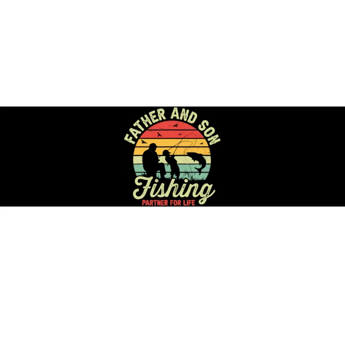 Retro Dad And Son Fishing Partners For Life Fathers Day Bumper Sticker