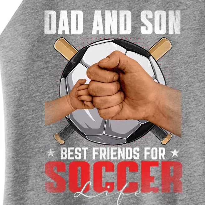 Retro Dad And Son Best Friends For Soccer Life Fathers Day Cute Gift Women’s Perfect Tri Rocker Tank