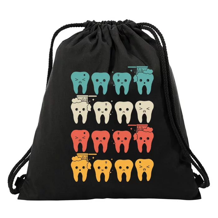 Retro Dental Assistant Drawstring Bag