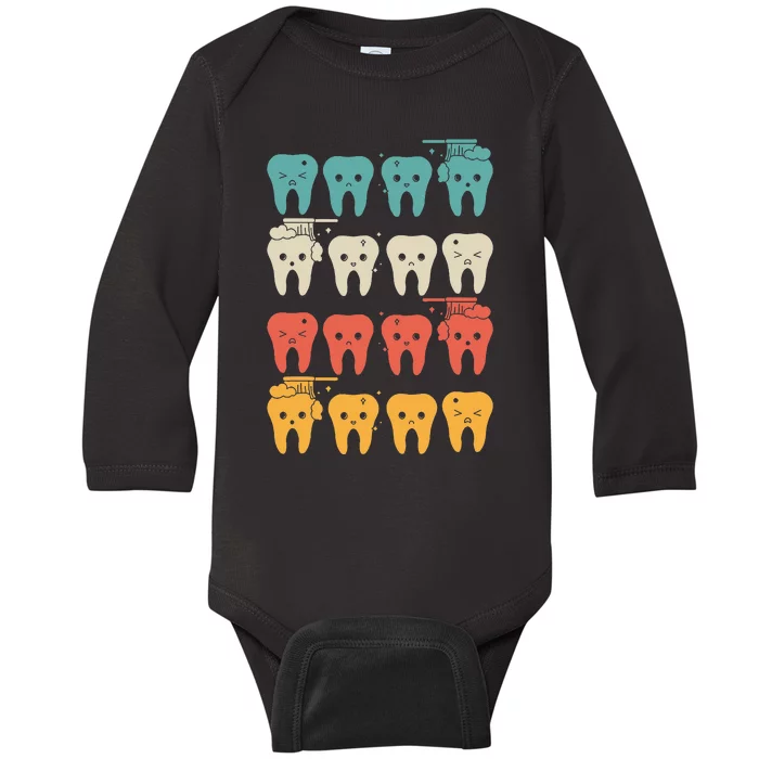 Retro Dental Assistant Baby Long Sleeve Bodysuit