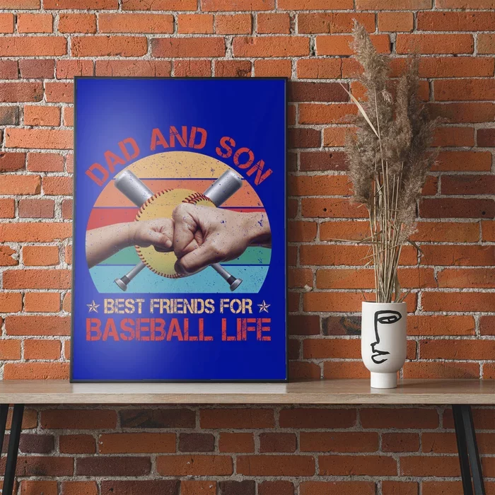 Retro Dad And Son Best Friends For Softball Life Fathers Day Funny Gift Poster