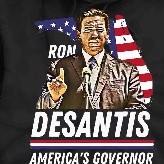 Ron Desantis AmericaS Governor Florida Us Flag Tie Dye Hoodie