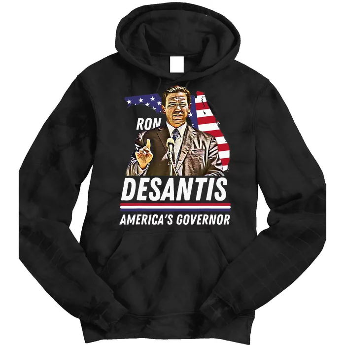 Ron Desantis AmericaS Governor Florida Us Flag Tie Dye Hoodie