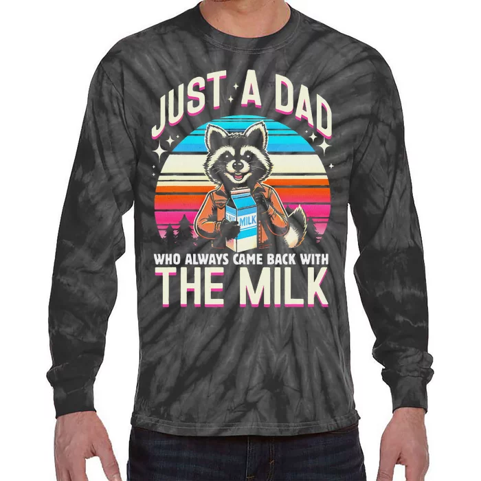 Raccoon Dad Always Came Back With The Milk Tie-Dye Long Sleeve Shirt