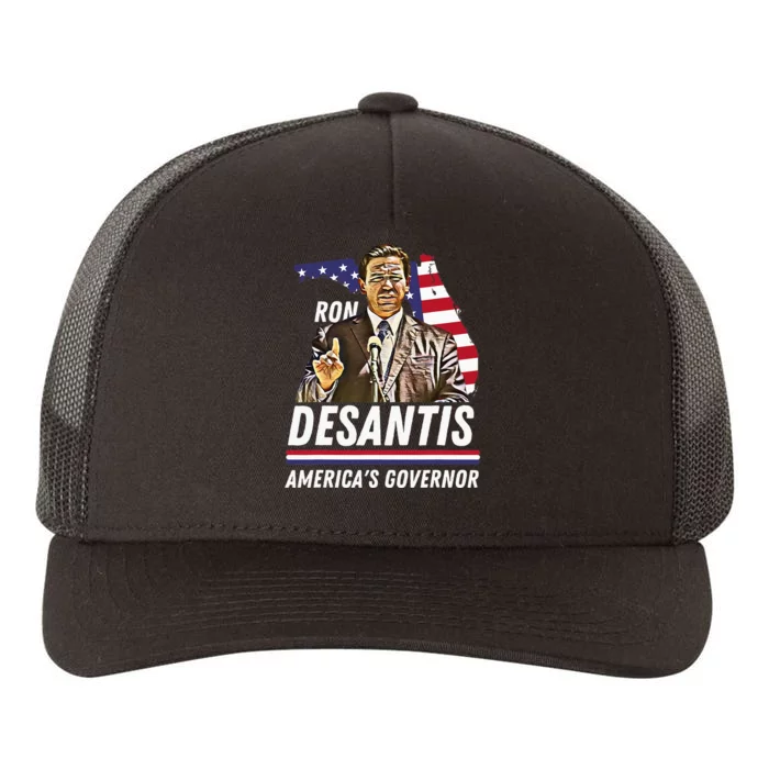 Ron Desantis AmericaS Governor Florida Us Flag Yupoong Adult 5-Panel Trucker Hat