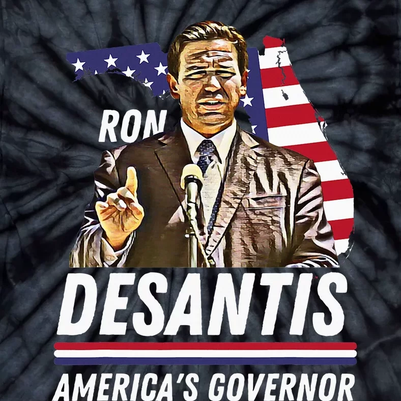 Ron Desantis AmericaS Governor Florida Us Flag Tie-Dye T-Shirt