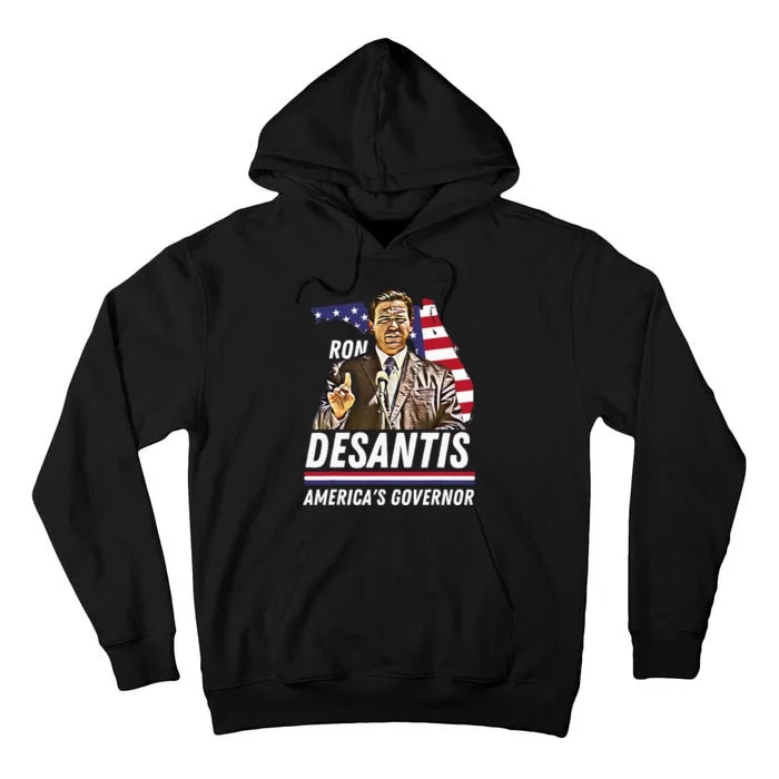 Ron Desantis AmericaS Governor Florida Us Flag Tall Hoodie