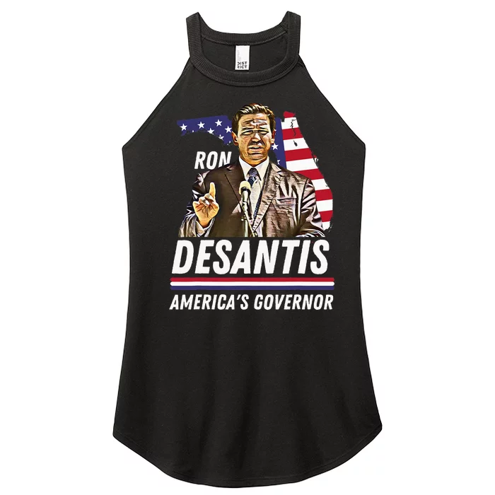 Ron Desantis AmericaS Governor Florida Us Flag Women’s Perfect Tri Rocker Tank