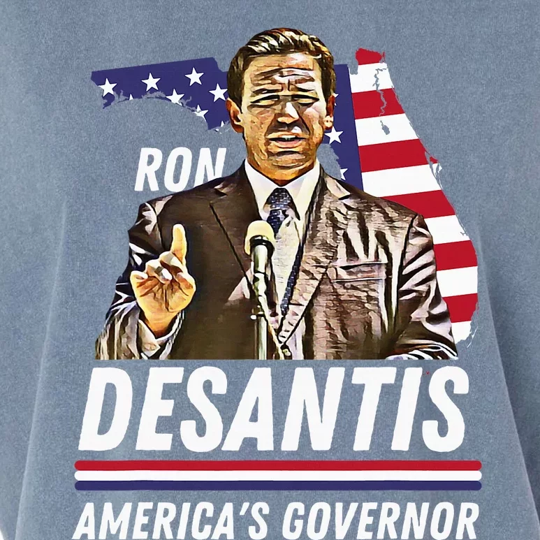 Ron Desantis AmericaS Governor Florida Us Flag Garment-Dyed Women's Muscle Tee