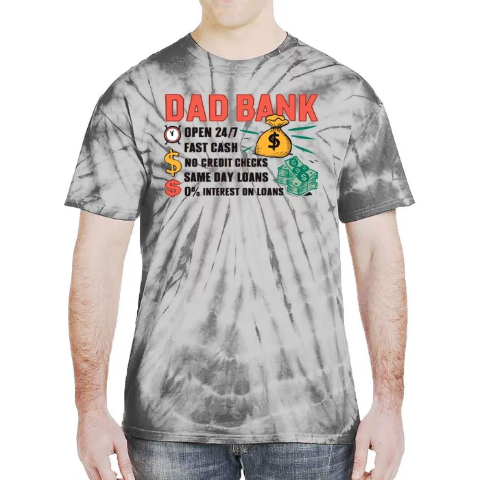 Retro Dad Bank Funny Dad Life Tie-Dye T-Shirt