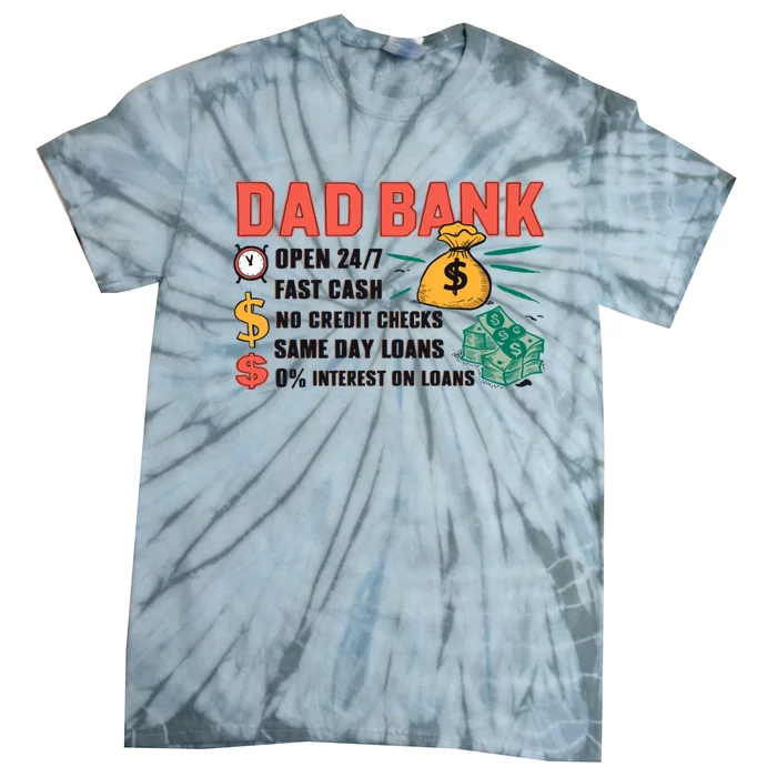 Retro Dad Bank Funny Dad Life Tie-Dye T-Shirt