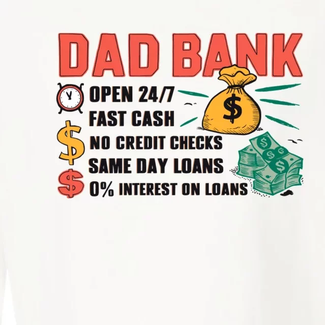 Retro Dad Bank Funny Dad Life Cropped Pullover Crew