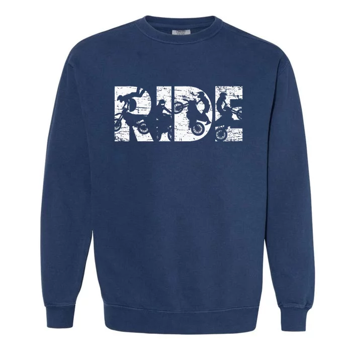 Ride Dirt Bike Rider Motocross Enduro Dirt Biking Garment-Dyed Sweatshirt