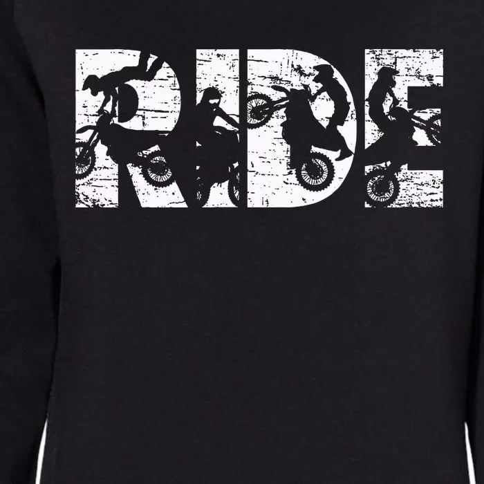 Ride Dirt Bike Rider Motocross Enduro Dirt Biking Womens California Wash Sweatshirt