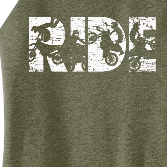 Ride Dirt Bike Rider Motocross Enduro Dirt Biking Women’s Perfect Tri Rocker Tank