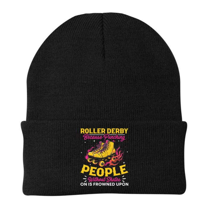 Roller Derby Because Punching People Without Skates Inline Knit Cap Winter Beanie