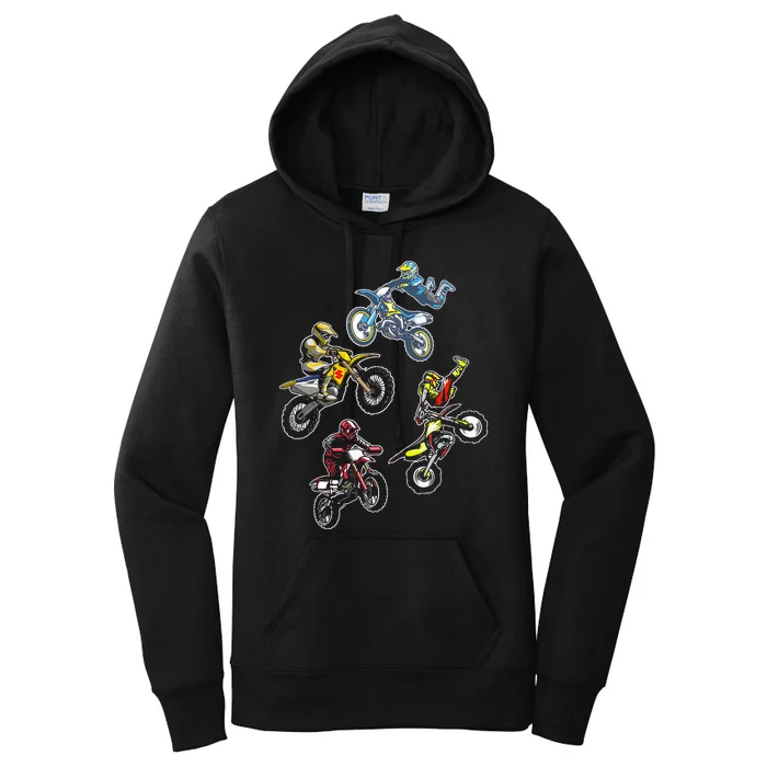 Retro Dirt Bike Motocross Women's Pullover Hoodie