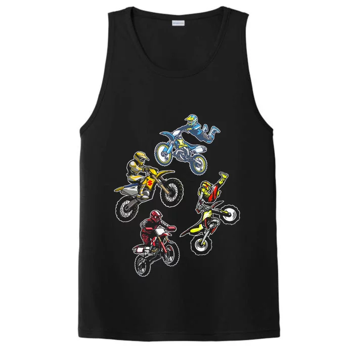 Retro Dirt Bike Motocross Performance Tank