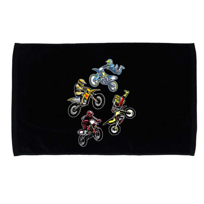 Retro Dirt Bike Motocross Microfiber Hand Towel