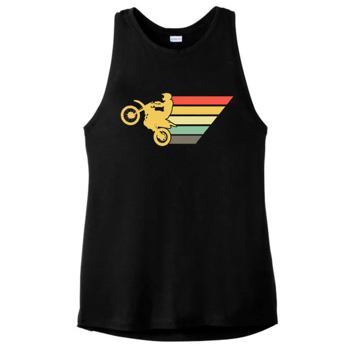 Retro Dirt Bike Rider Vintage MX Motocross Supercross Ladies Tri-Blend Wicking Tank