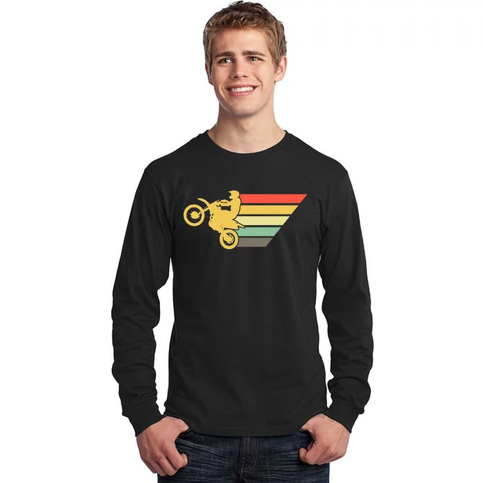 Retro Dirt Bike Rider Vintage MX Motocross Supercross Tall Long Sleeve T-Shirt