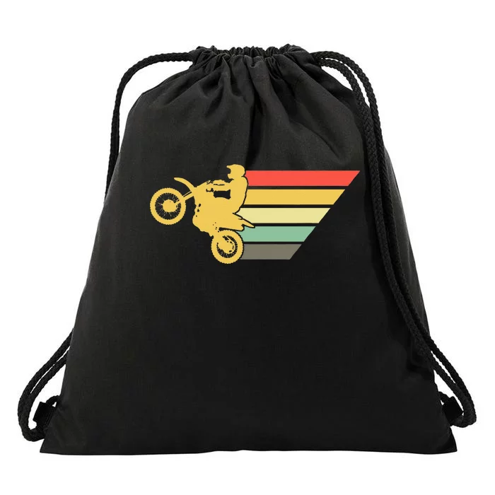 Retro Dirt Bike Rider Vintage MX Motocross Supercross Drawstring Bag