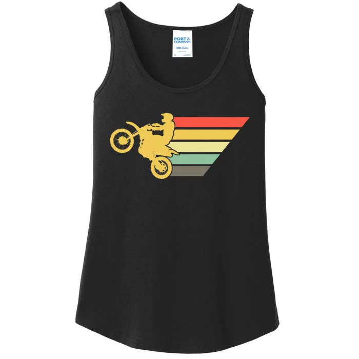 Retro Dirt Bike Rider Vintage MX Motocross Supercross Ladies Essential Tank