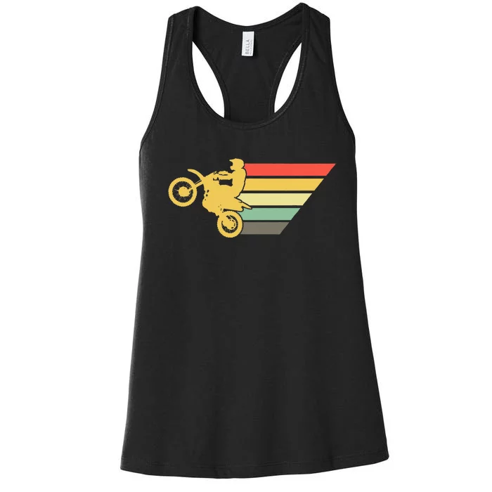 Retro Dirt Bike Rider Vintage MX Motocross Supercross Women's Racerback Tank