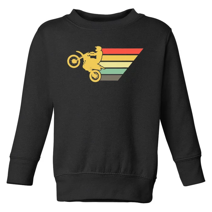 Retro Dirt Bike Rider Vintage MX Motocross Supercross Toddler Sweatshirt