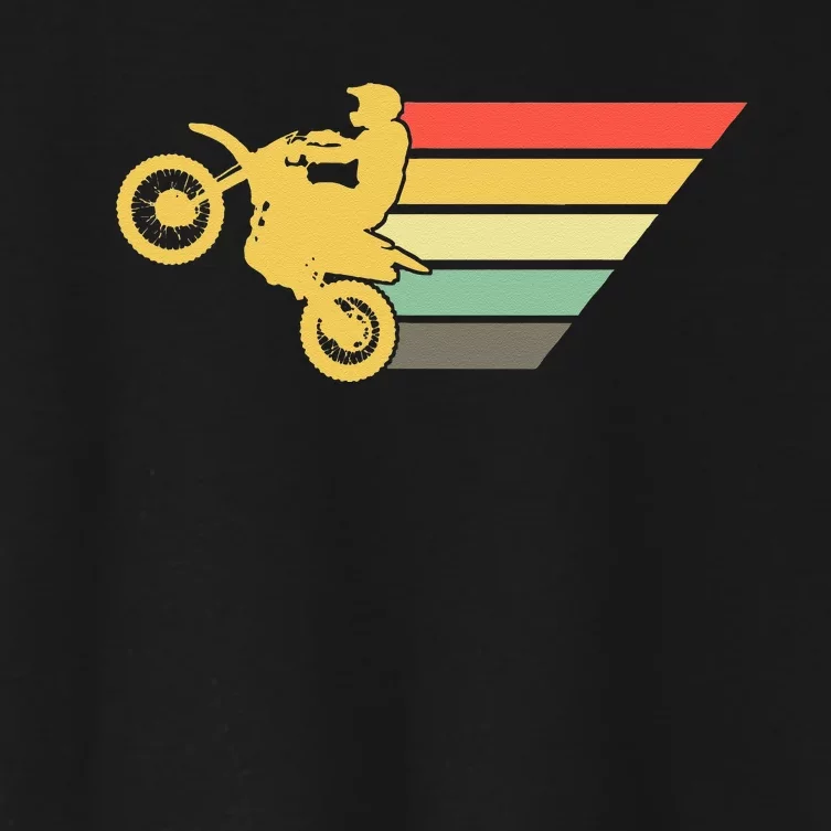 Retro Dirt Bike Rider Vintage MX Motocross Supercross Women's Crop Top Tee