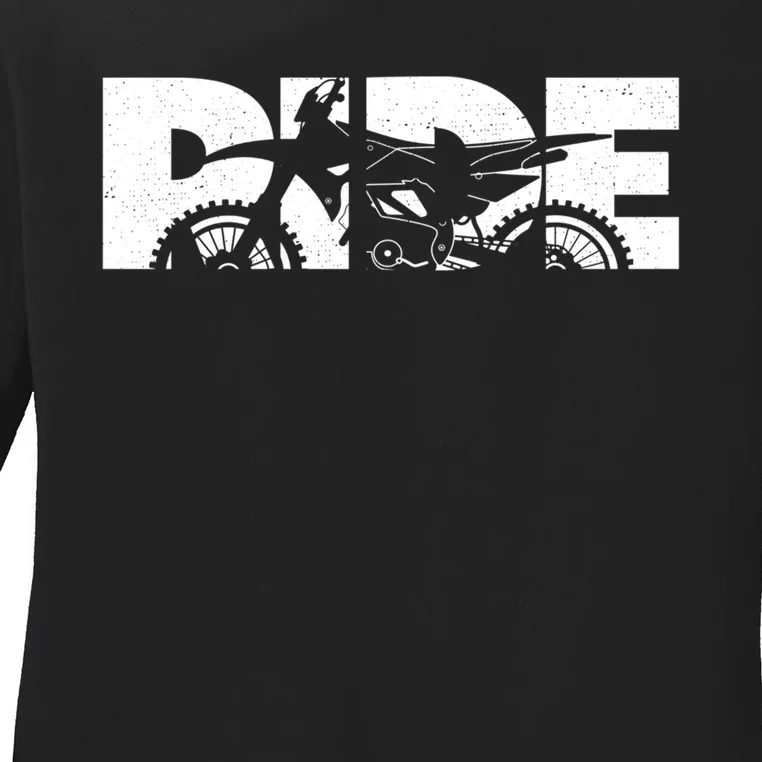 Ride Dirt Bike Motocross Apparel Cool Gift Motocross Dirt Bike Gift Ladies Long Sleeve Shirt